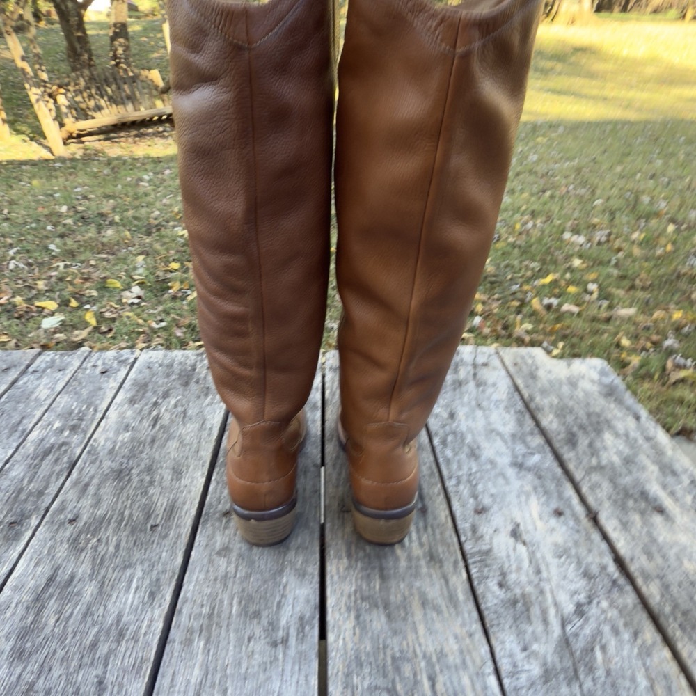 FRANCO FORTINI Winchester Brown Leather Tall PullOn Wide Calf Boots Sz 6 Winter - Picture 3 of 10